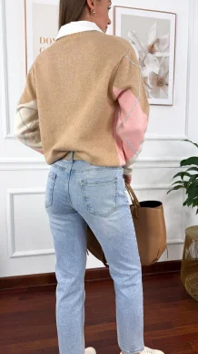 Spodnie mom fit Prima jasny denim