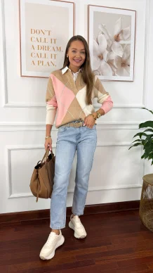 Spodnie mom fit Prima jasny denim