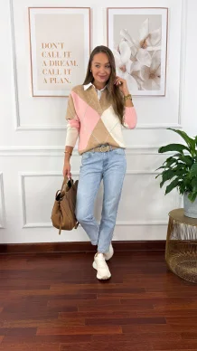 Spodnie mom fit Prima jasny denim