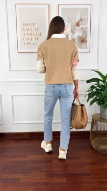 Spodnie mom fit Prima jasny denim