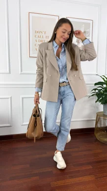 Dwurzędowa marynarka Stefania beżowa