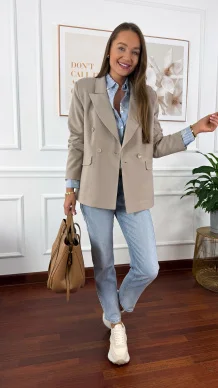 Dwurzędowa marynarka Stefania beżowa