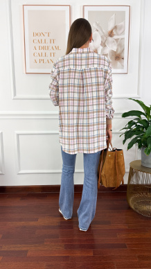 Koszula w kratę Kiara różowa