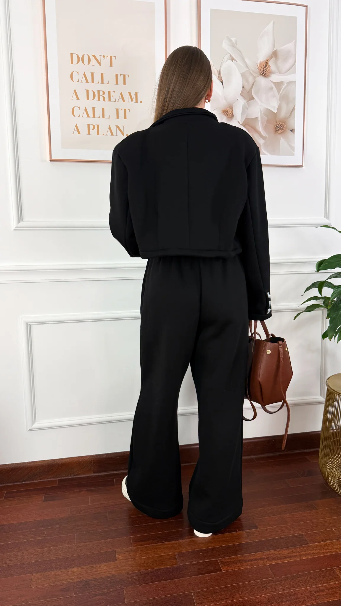 Bawełniany trzyczęściowy komplet dresowy Viven czarny