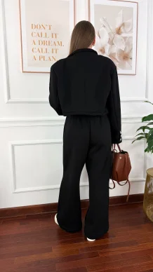 Bawełniany trzyczęściowy komplet dresowy Viven czarny