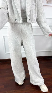 Bawełniany trzyczęściowy komplet dresowy Viven szary