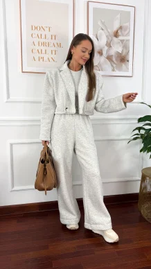 Bawełniany trzyczęściowy komplet dresowy Viven szary