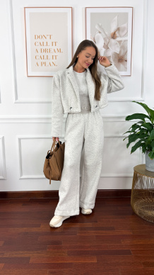 Bawełniany trzyczęściowy komplet dresowy Viven szary