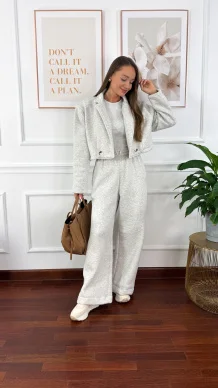 Bawełniany trzyczęściowy komplet dresowy Viven szary