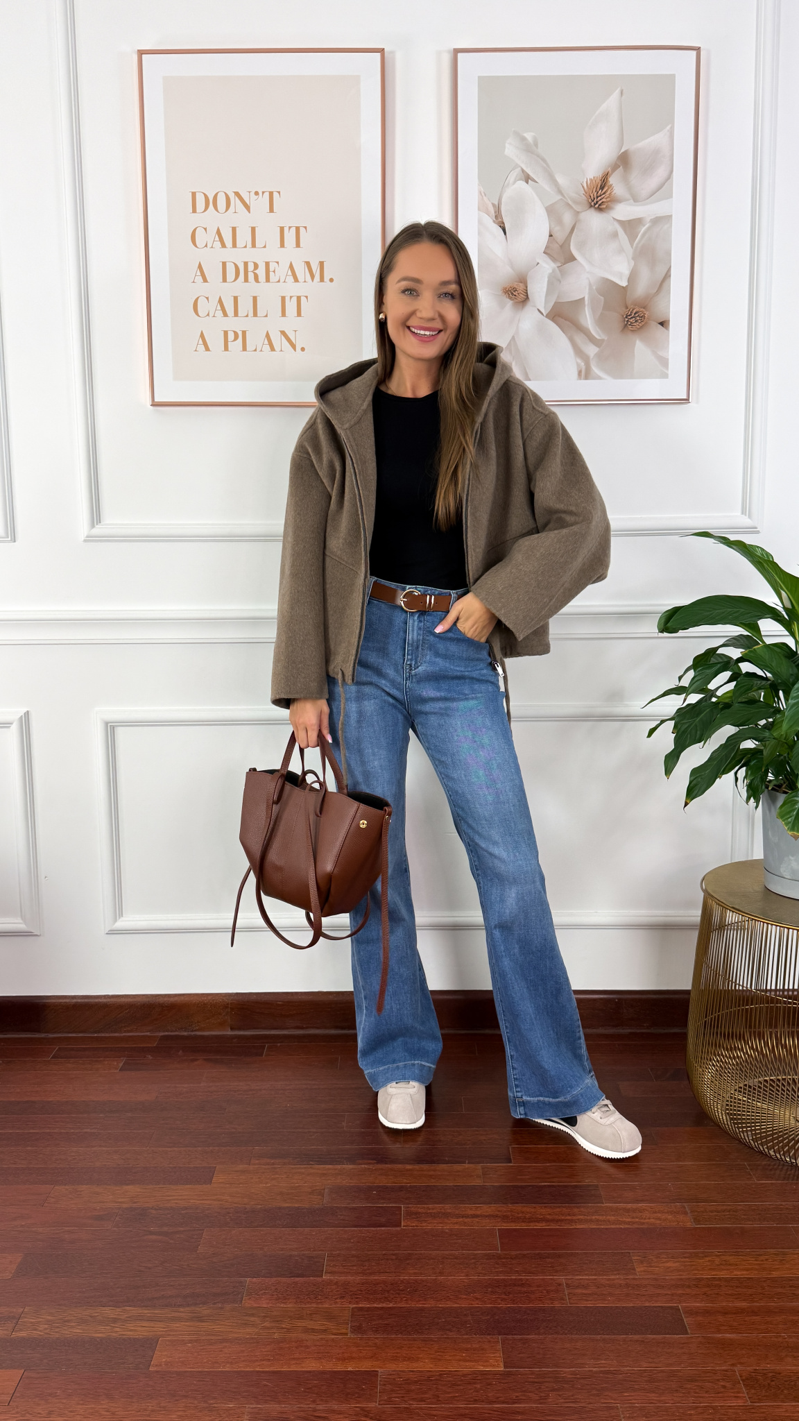 Wełniana kurtka Peony fango