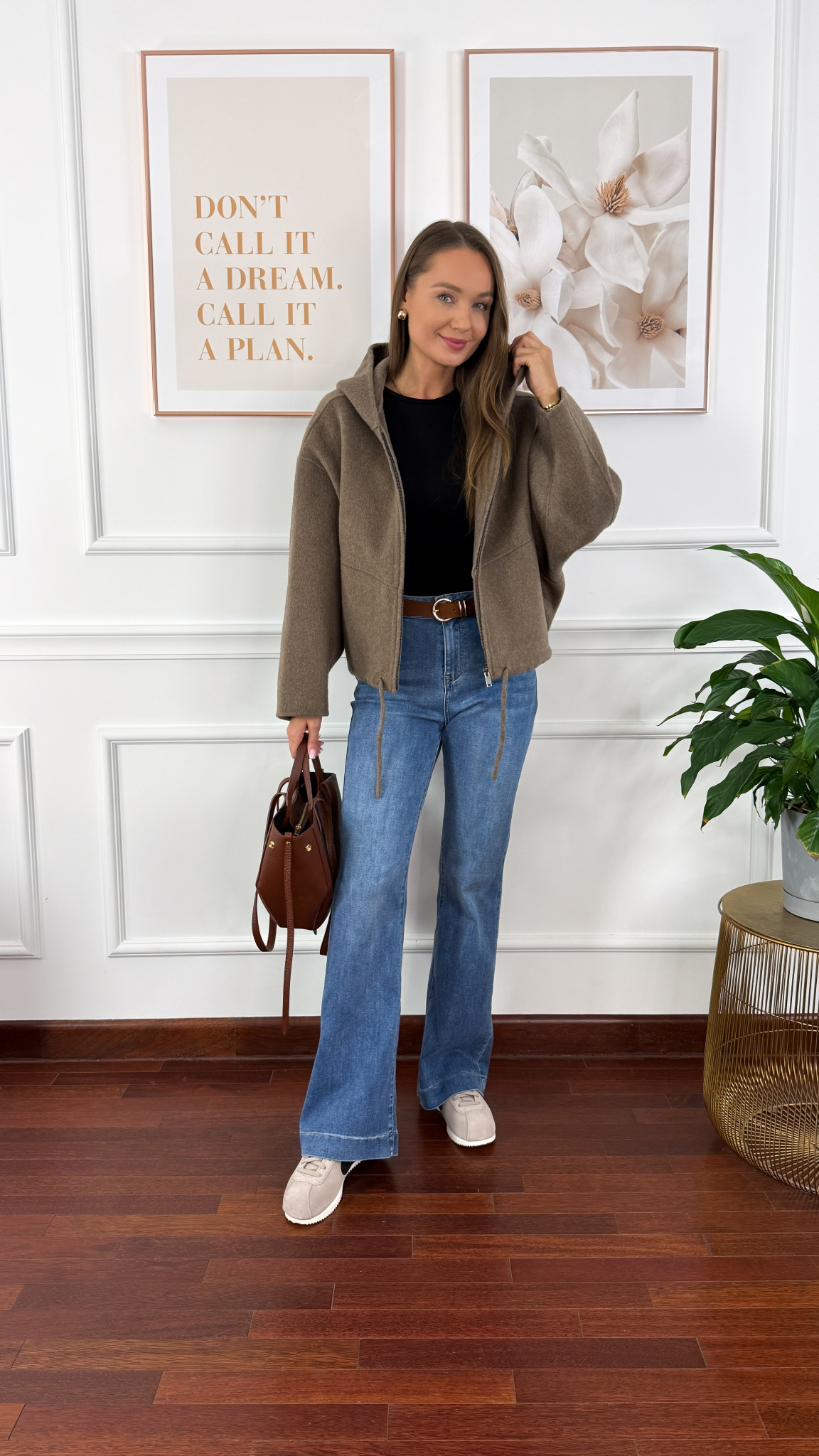 Wełniana kurtka Peony fango