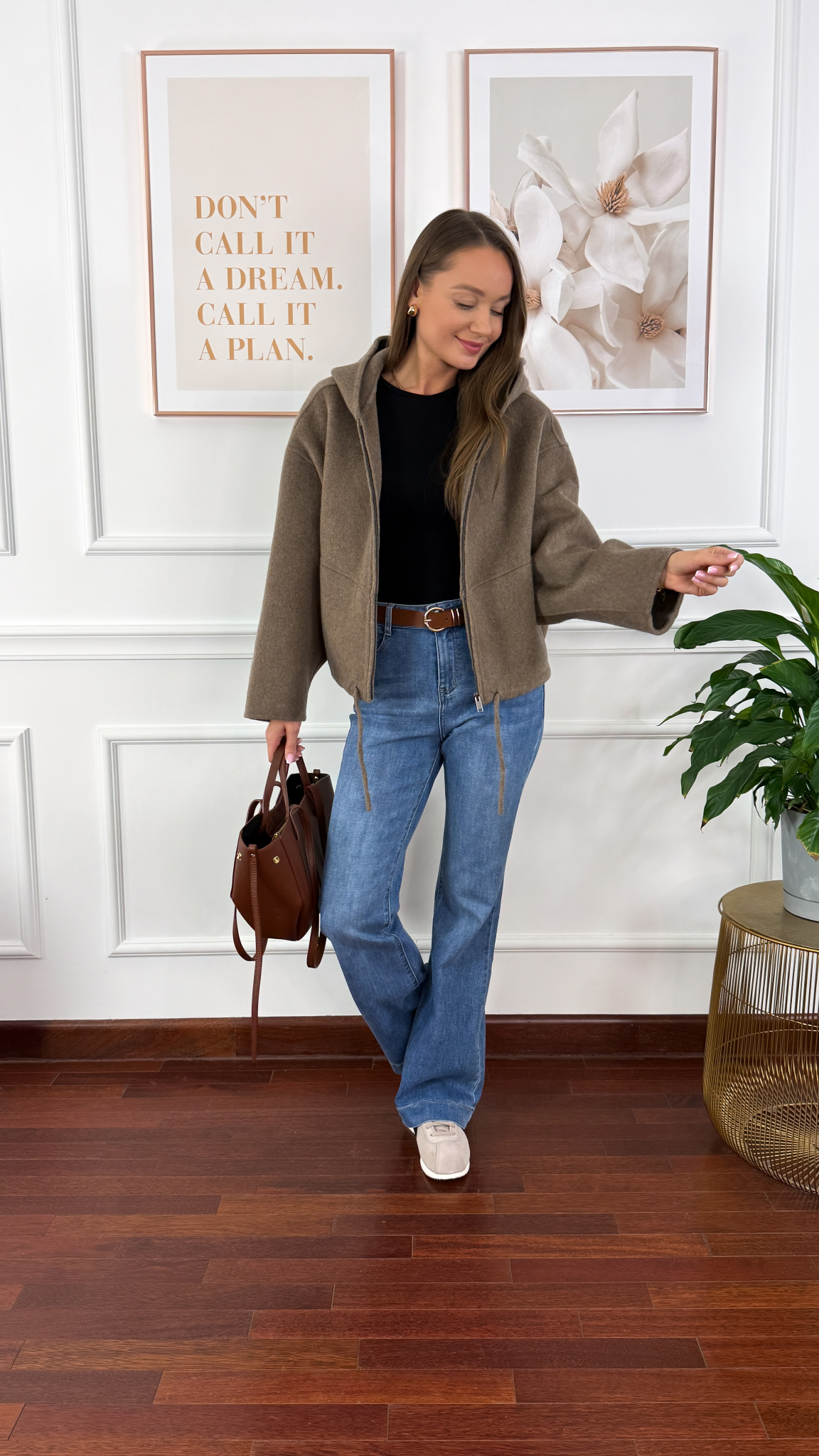 Wełniana kurtka Peony fango