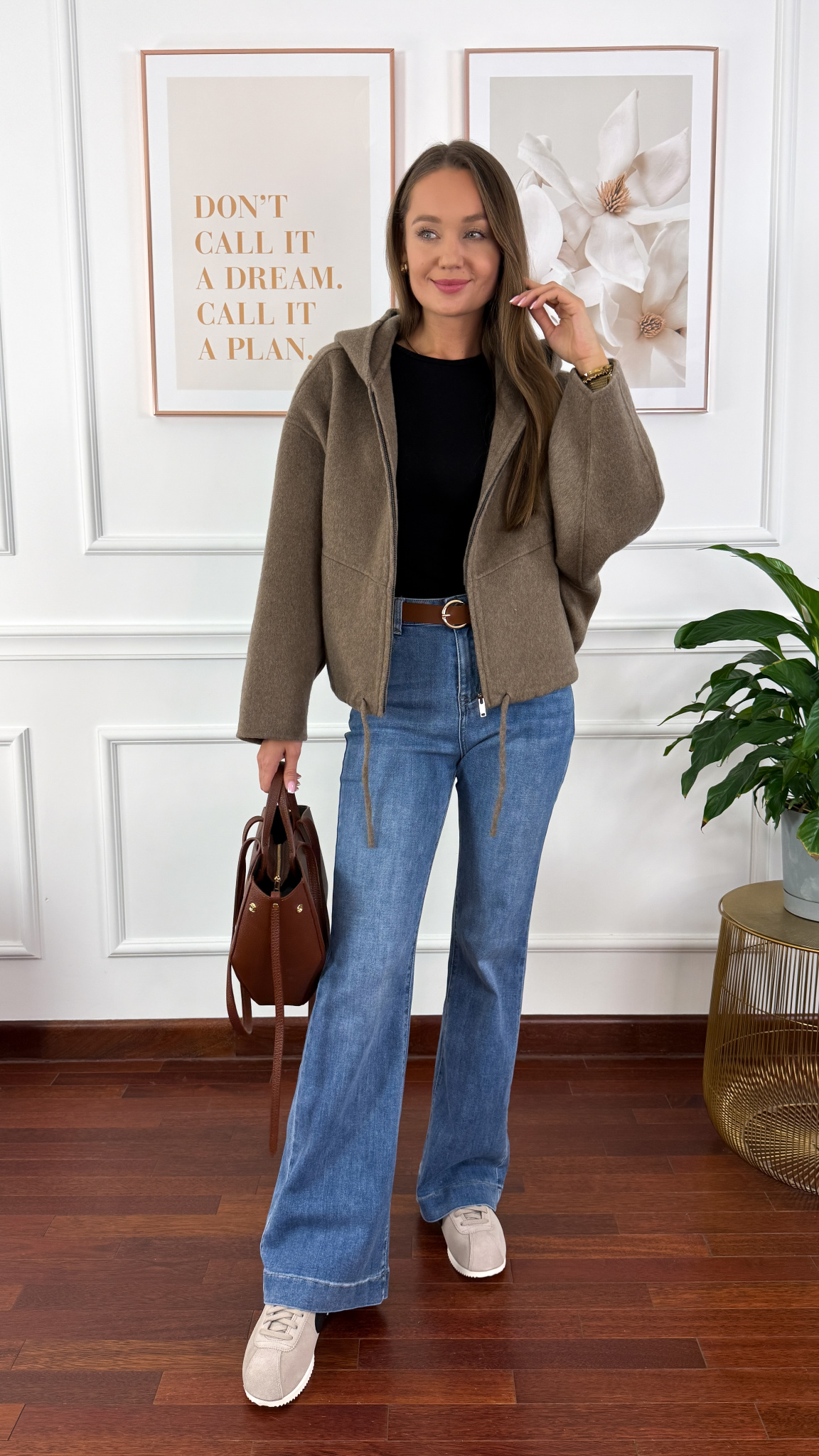 Wełniana kurtka Peony fango