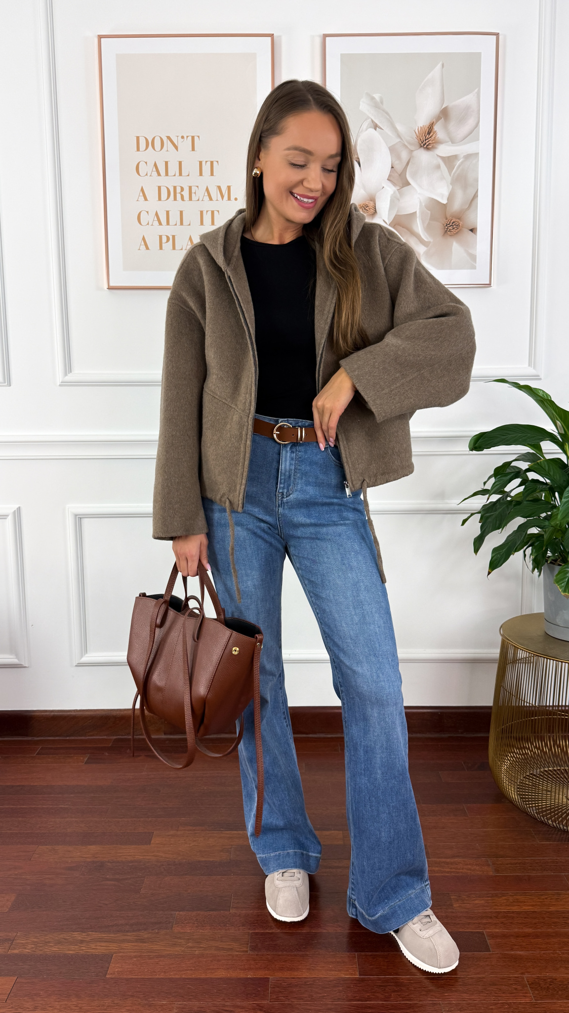 Wełniana kurtka Peony fango