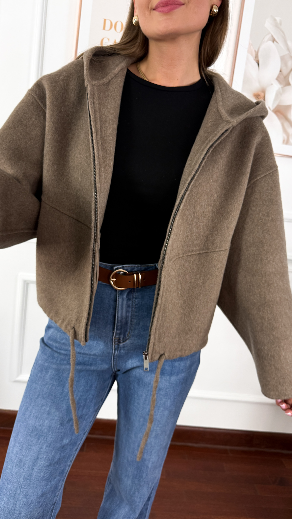 Wełniana kurtka Peony fango