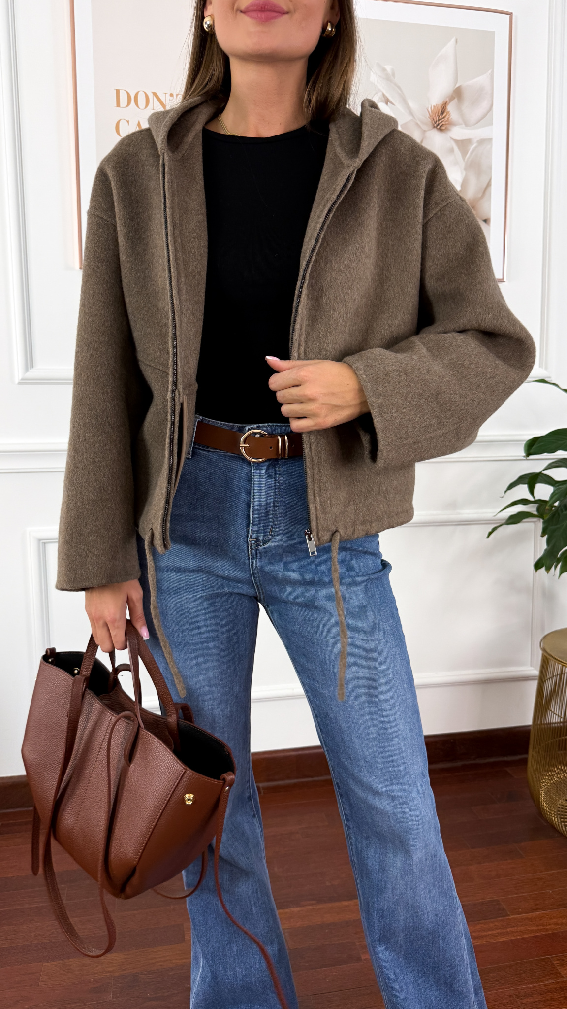 Wełniana kurtka Peony fango