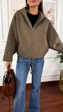 Wełniana kurtka Peony fango