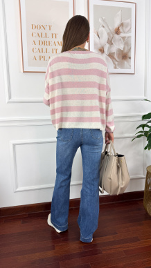 Sweter Isla różowy w paski