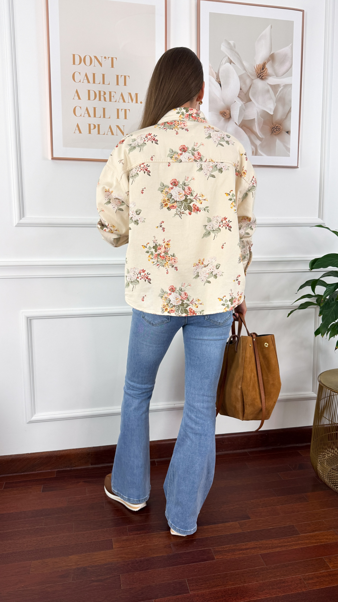 Koszula w kwiaty Francesca ecru