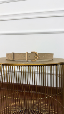 Skórzany pasek Isma zamszowy taupe