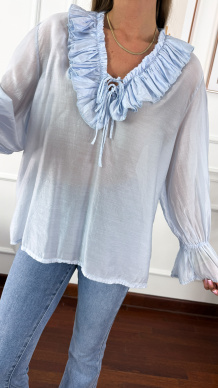 Wiskozowa koszula Meryl błękitna