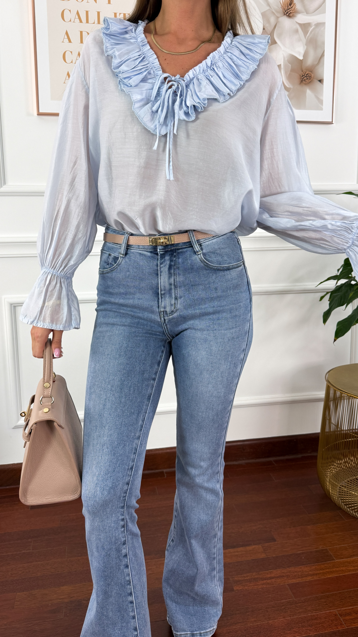 Wiskozowa koszula Meryl błękitna