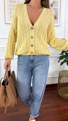 Bawełniany kardigan Merina żółty