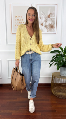 Bawełniany kardigan Merina żółty