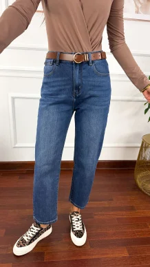 Spodnie mom fit Bloom denim