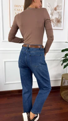 Spodnie mom fit Bloom denim