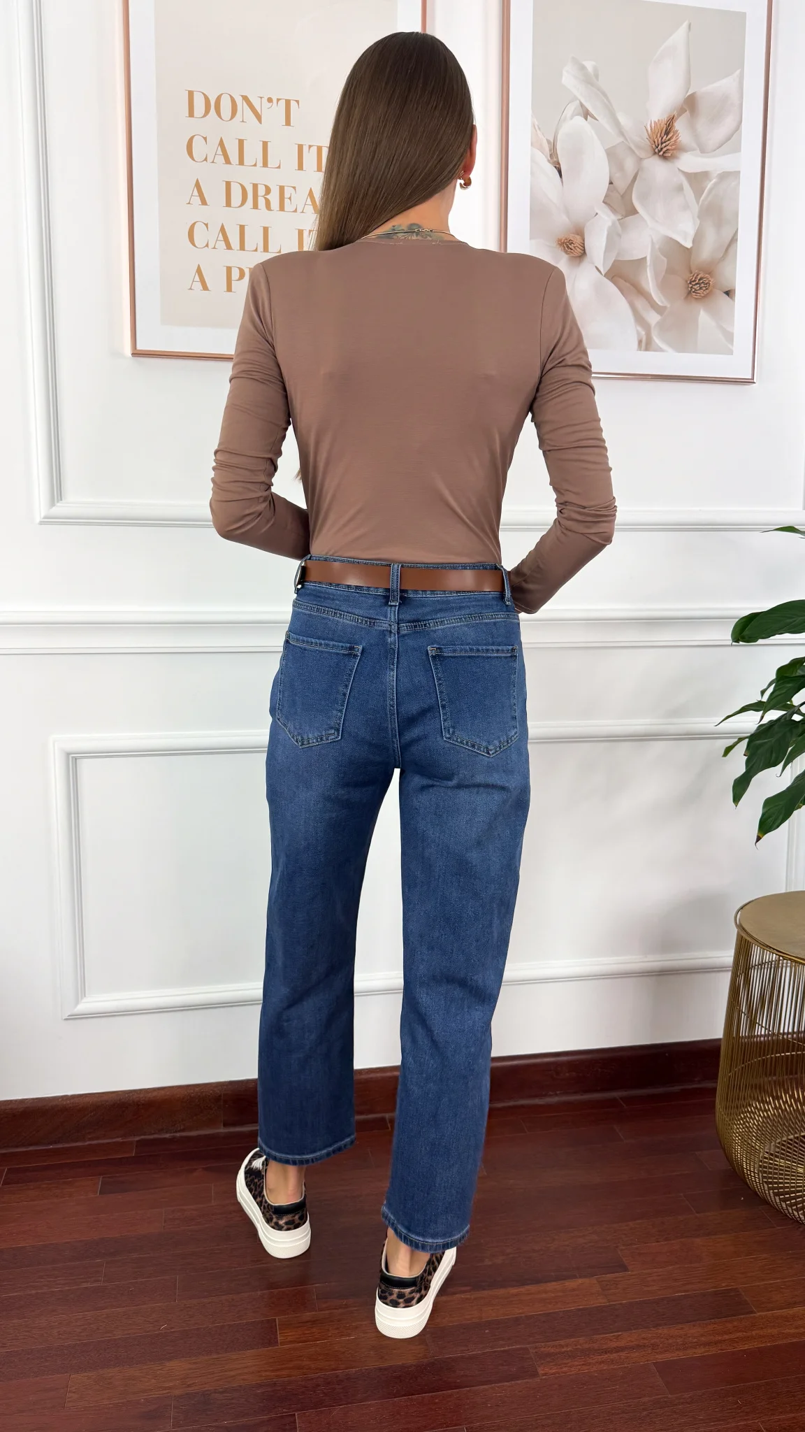 Spodnie mom fit Bloom denim