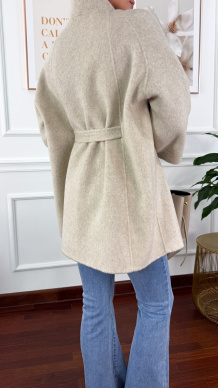 Wełniany płaszcz Michaela beżowy