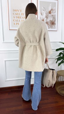 Wełniany płaszcz Michaela beżowy