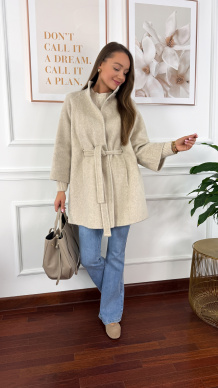 Wełniany płaszcz Michaela beżowy