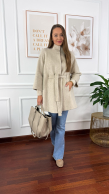 Wełniany płaszcz Michaela beżowy