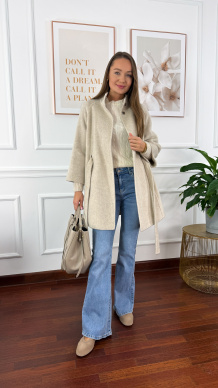 Wełniany płaszcz Michaela beżowy