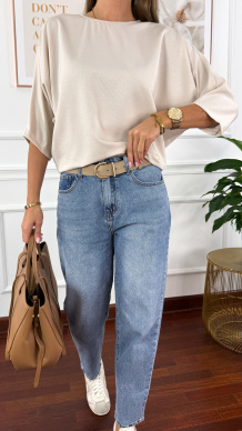 Spodnie mom fit Blush denim