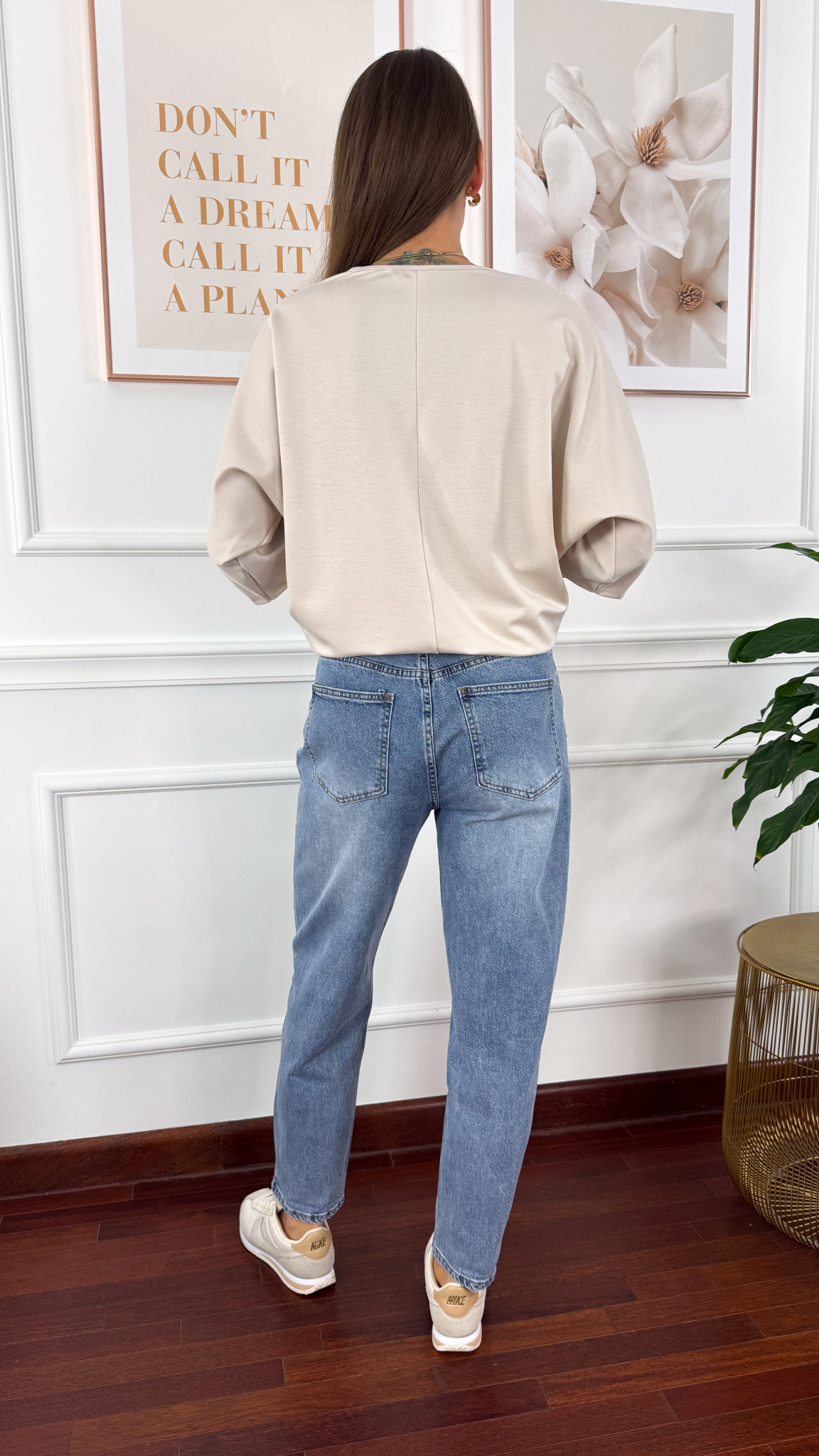 Spodnie mom fit Blush denim