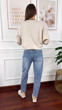 Spodnie mom fit Blush denim