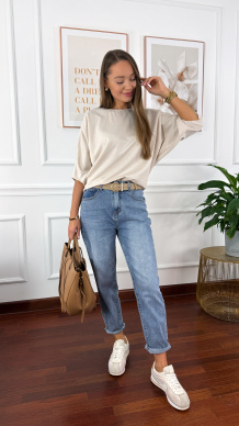 Spodnie mom fit Blush denim