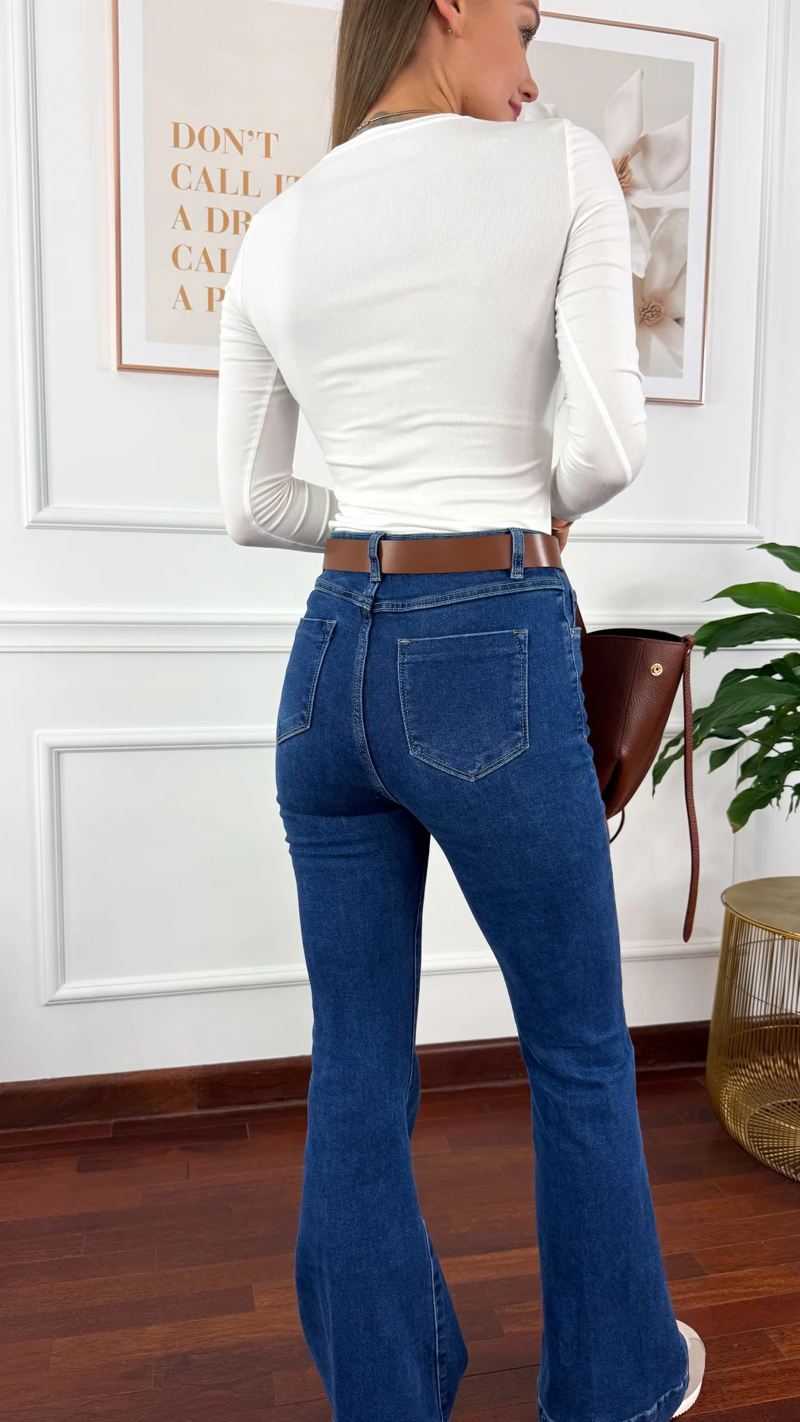 Spodnie dzwony Ivory ciemny denim