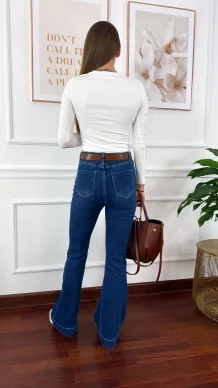 Spodnie dzwony Ivory ciemny denim