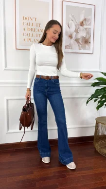 Spodnie dzwony Ivory ciemny denim