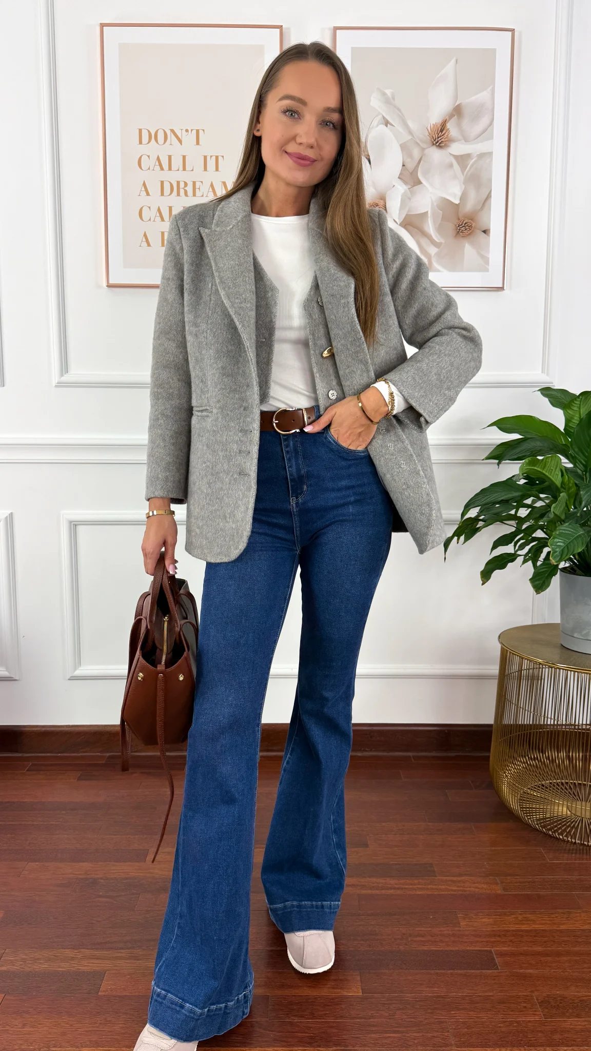 Spodnie dzwony Ivory ciemny denim