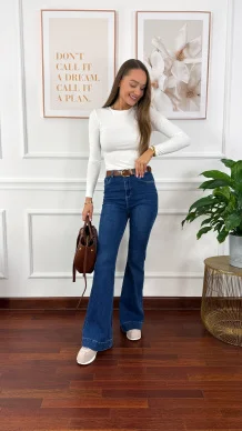 Spodnie dzwony Ivory ciemny denim