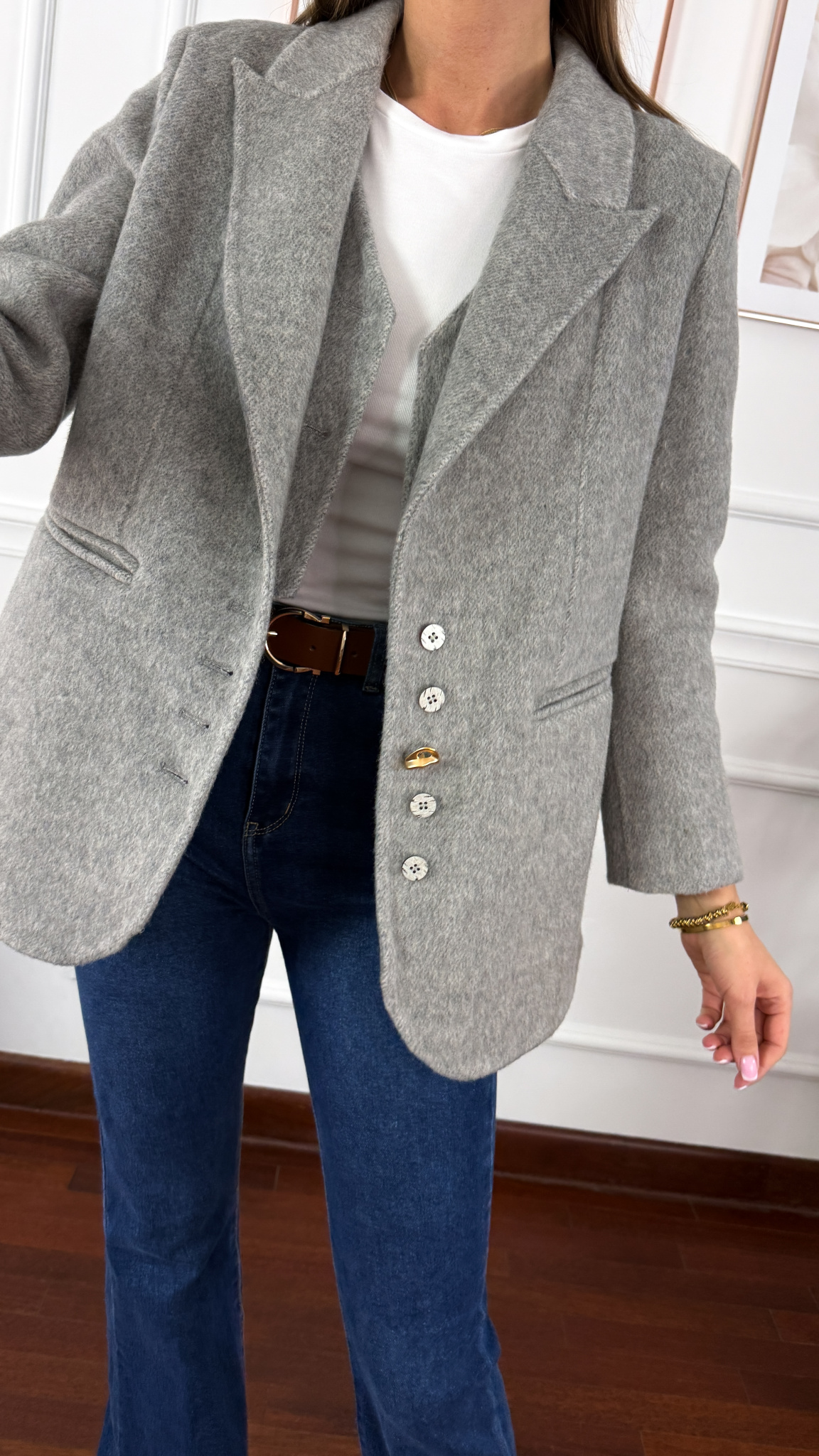 Wełniana marynarka Amira szara