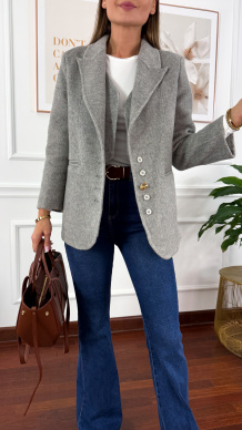 Wełniana marynarka Amira szara