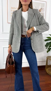 Wełniana marynarka Amira szara