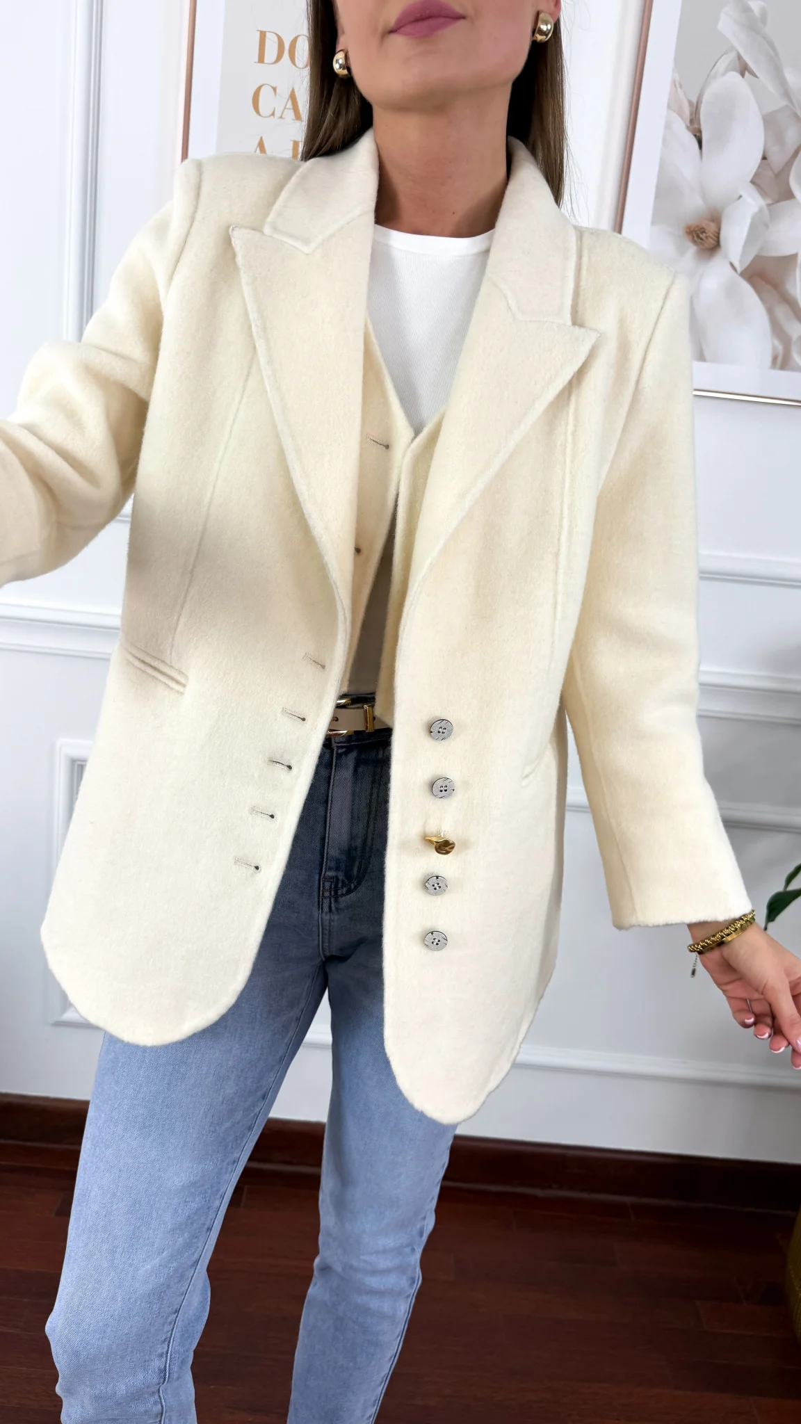 Wełniana marynarka Amira śmietanka