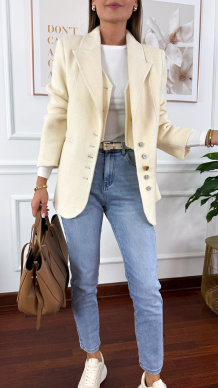 Wełniana marynarka Amira śmietanka